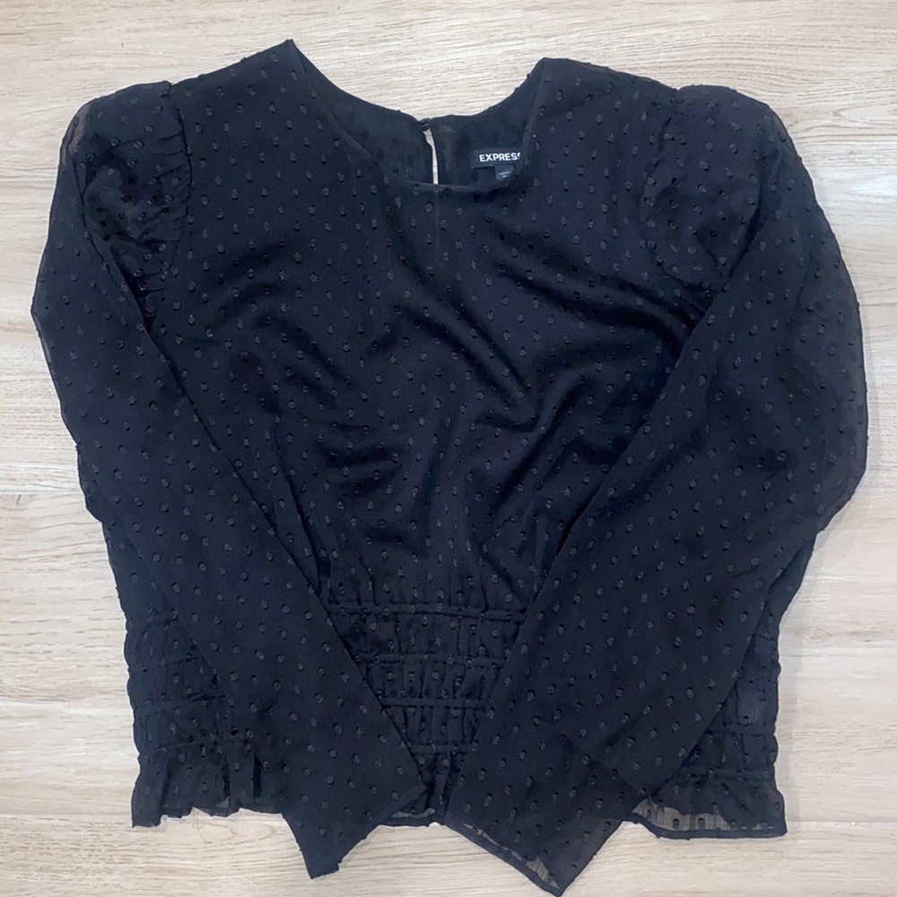 Dotted Puff Sleeve Blouse